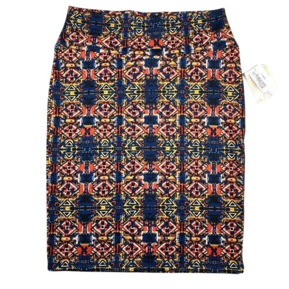 LuLaRoe CASSIE Pencil Skirt Italian Tile Rug Pattern Large L NWT LLR - Picture 1 of 5